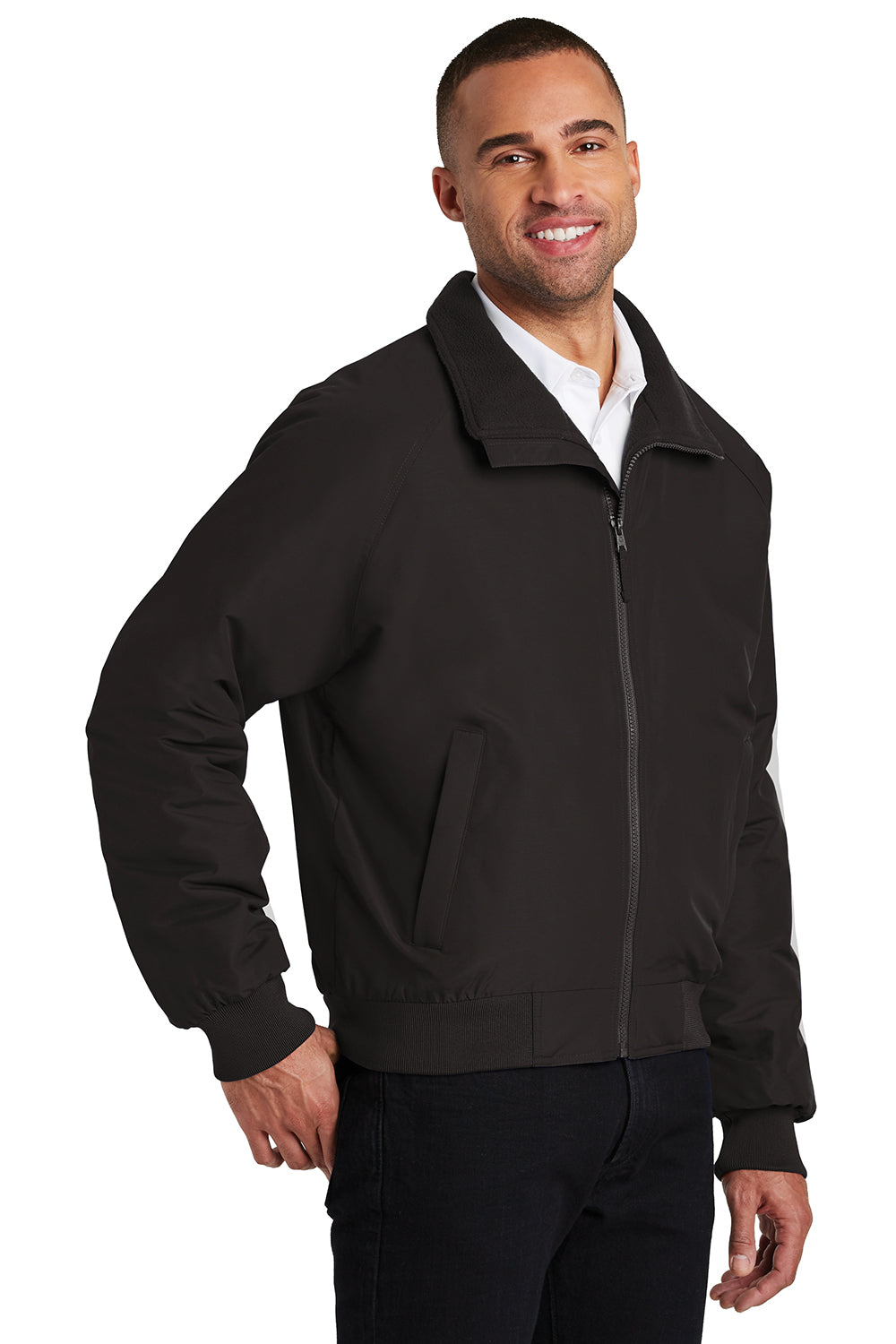 Port Authority J328/TLJ328 Mens Charger Wind & Water Resistant Full Zip Jacket True Black Model 3q