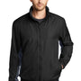 Port Authority Mens Core Wind & Water Resistant Full Zip Jacket - Black/Battleship Grey