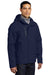 Port Authority J331 Mens All Conditions Waterproof Full Zip Hooded Jacket True Navy Blue Model 3q