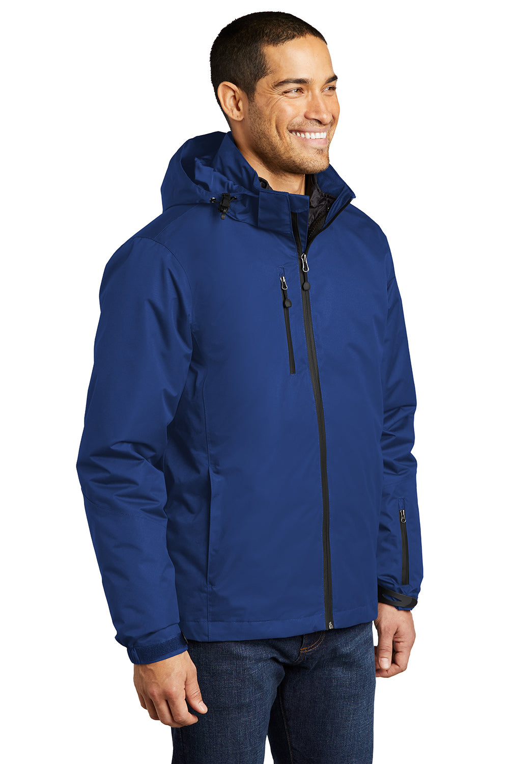 Port Authority J332 Mens Vortex 3-in-1 Waterproof Full Zip Hooded Jacket Night Sky Blue/Black Model 3q