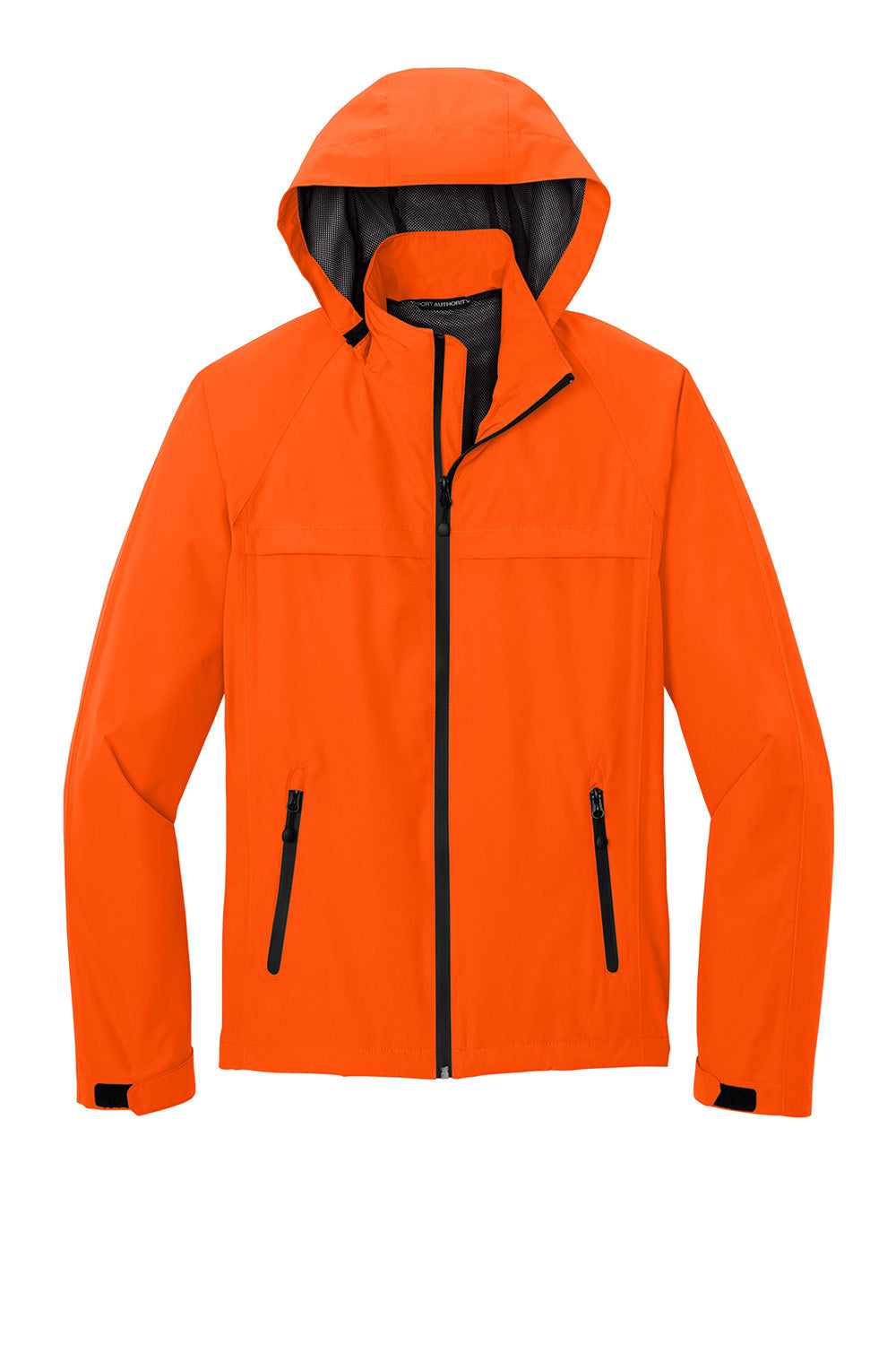 Port Authority J333 Mens Torrent Waterproof Full Zip Hooded Jacket Orange Crush Flat Front