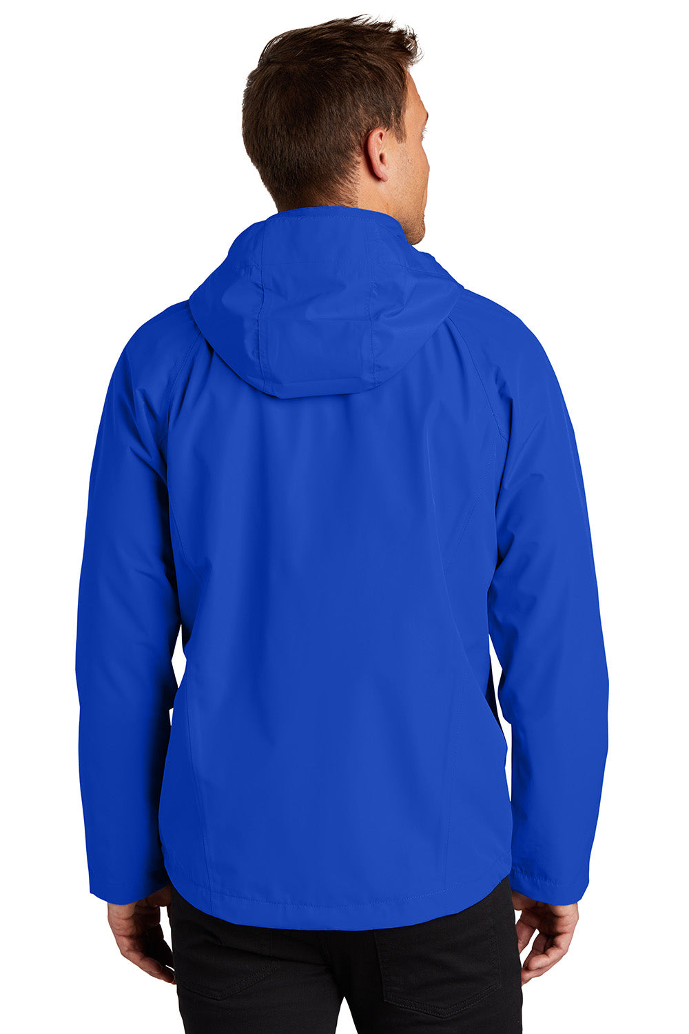 Port Authority J333 Mens Torrent Waterproof Full Zip Hooded Jacket True Royal Blue Model Back