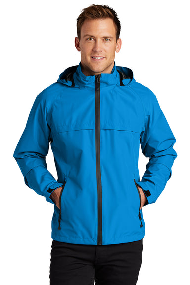 Port Authority J333 Mens Torrent Waterproof Full Zip Hooded Jacket Direct Blue Model Front