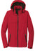 Port Authority J333 Mens Torrent Waterproof Full Zip Hooded Jacket Engine Red Flat Front