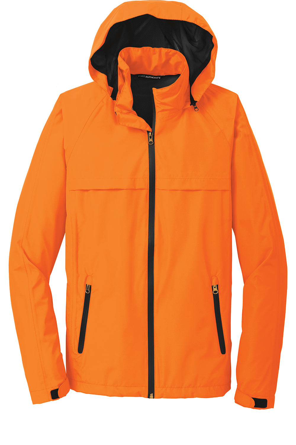 Port Authority J333 Mens Torrent Waterproof Full Zip Hooded Jacket Orange Crush Flat Front