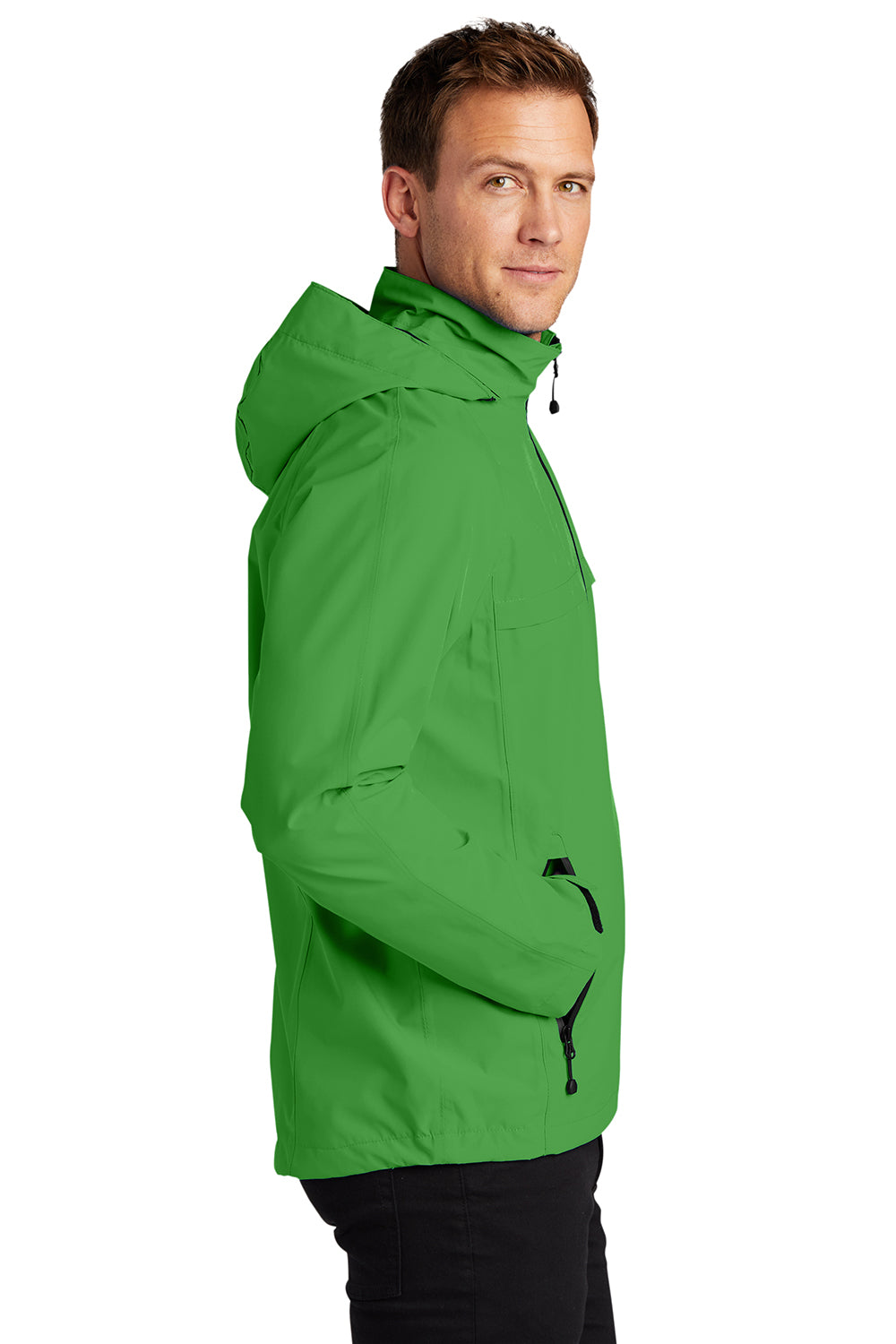 Port Authority J333 Mens Torrent Waterproof Full Zip Hooded Jacket Vine Green Model Side