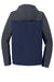 Port Authority J335 Mens Core Wind & Water Resistant Full Zip Hooded Jacket Dress Navy Blue/Battleship Grey Flat Back