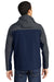 Port Authority J335 Mens Core Wind & Water Resistant Full Zip Hooded Jacket Dress Navy Blue/Battleship Grey Model Back