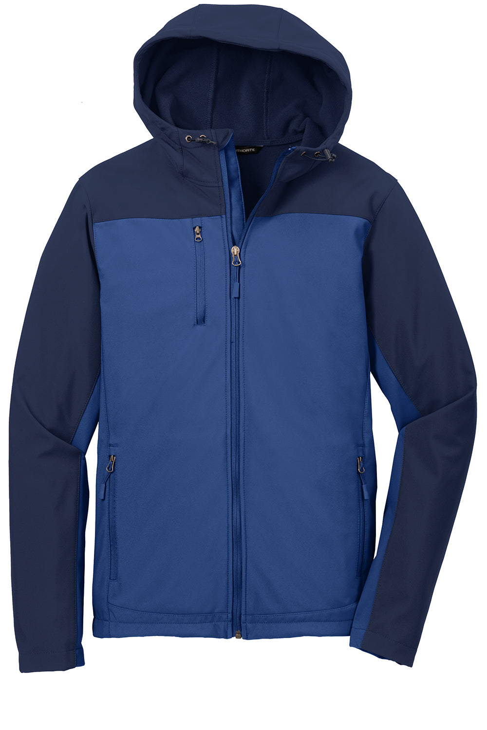 Port Authority J335 Mens Core Wind & Water Resistant Full Zip Hooded Jacket Night Sky Blue/Dress Navy Blue Flat Front