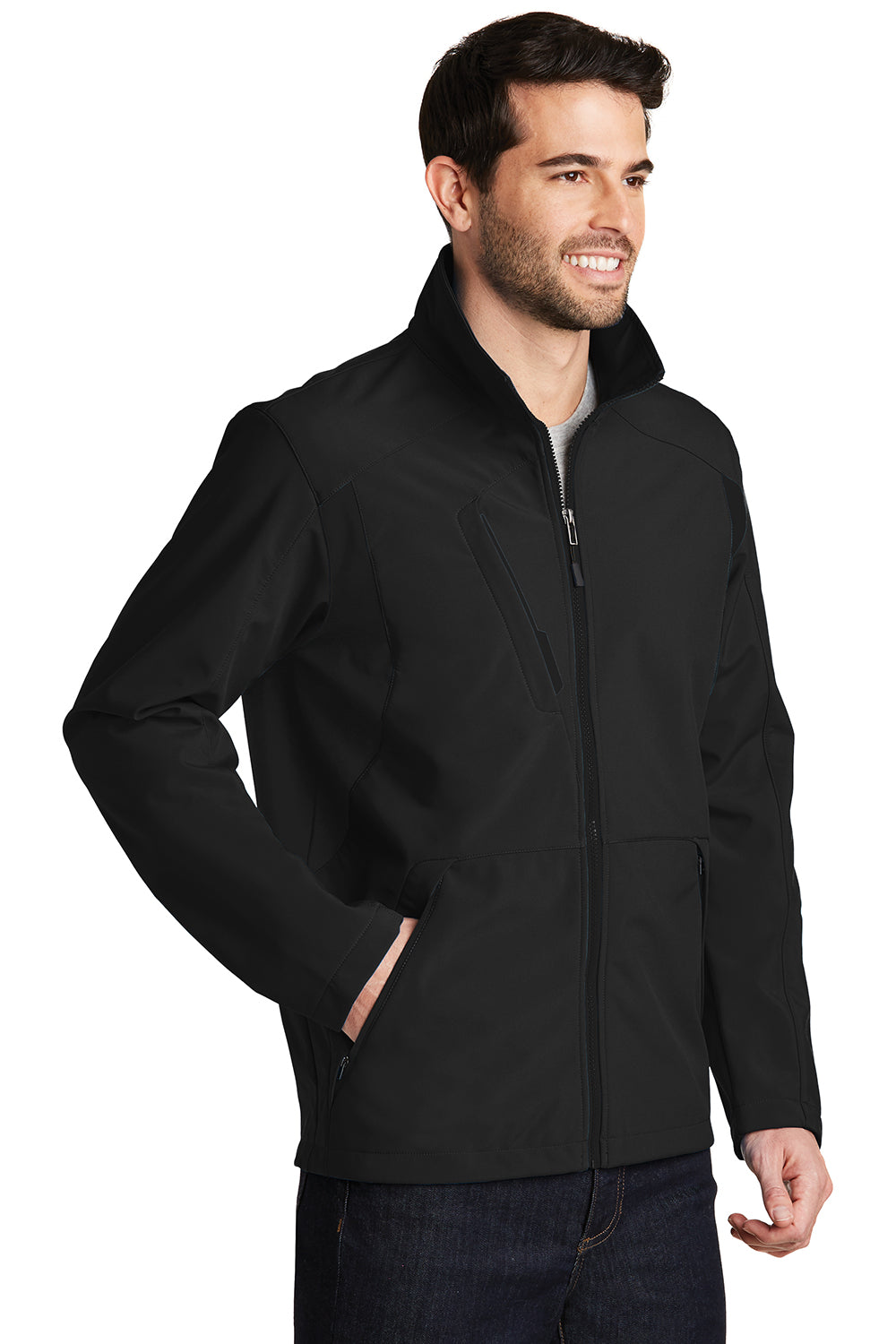 Port Authority J336 Mens Wind & Water Resistant Full Zip Jacket Black Model 3q