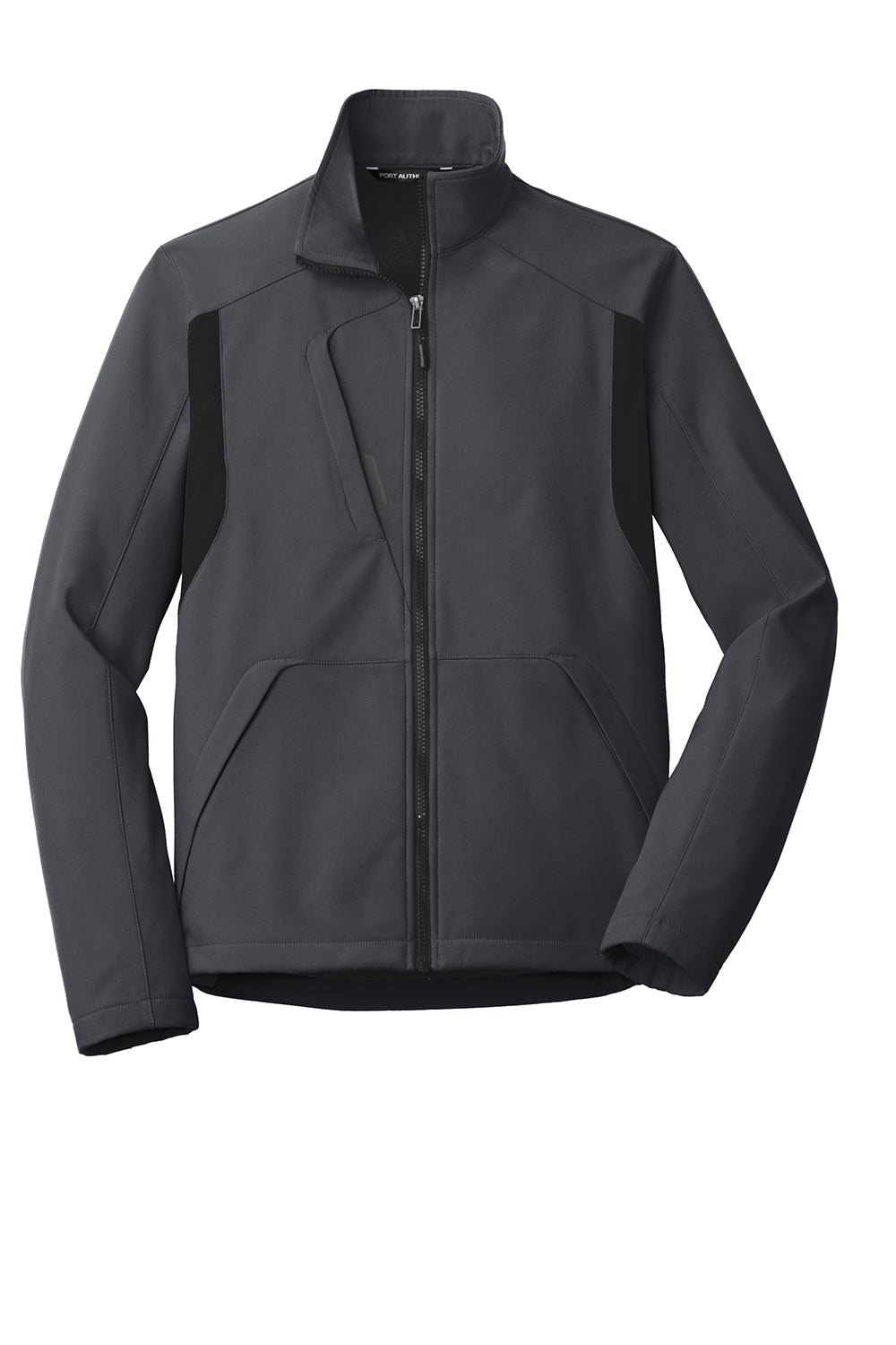 Port Authority J336 Mens Wind & Water Resistant Full Zip Jacket Battleship Grey/Black Flat Front