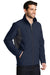 Port Authority J336 Mens Wind & Water Resistant Full Zip Jacket Dress Navy Blue/Battleship Grey Model 3q