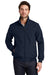 Port Authority J337 Mens Bomber Wind & Water Resistant Full Zip Jacket Dress Navy Blue Model Front