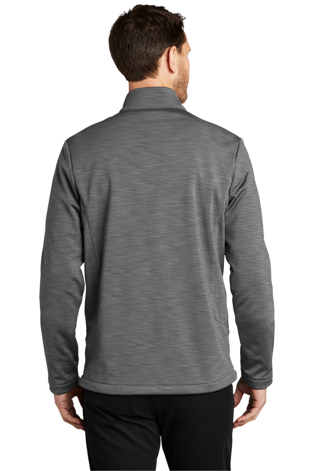 Port Authority J339 Mens Stream Wind & Water Resistant Full Zip Jacket Heather Graphite Grey Model Back