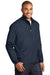 Port Authority J343 Mens Zephyr Wind & Water Resistant 1/4 Zip Jacket Dress Navy Blue Model 3q