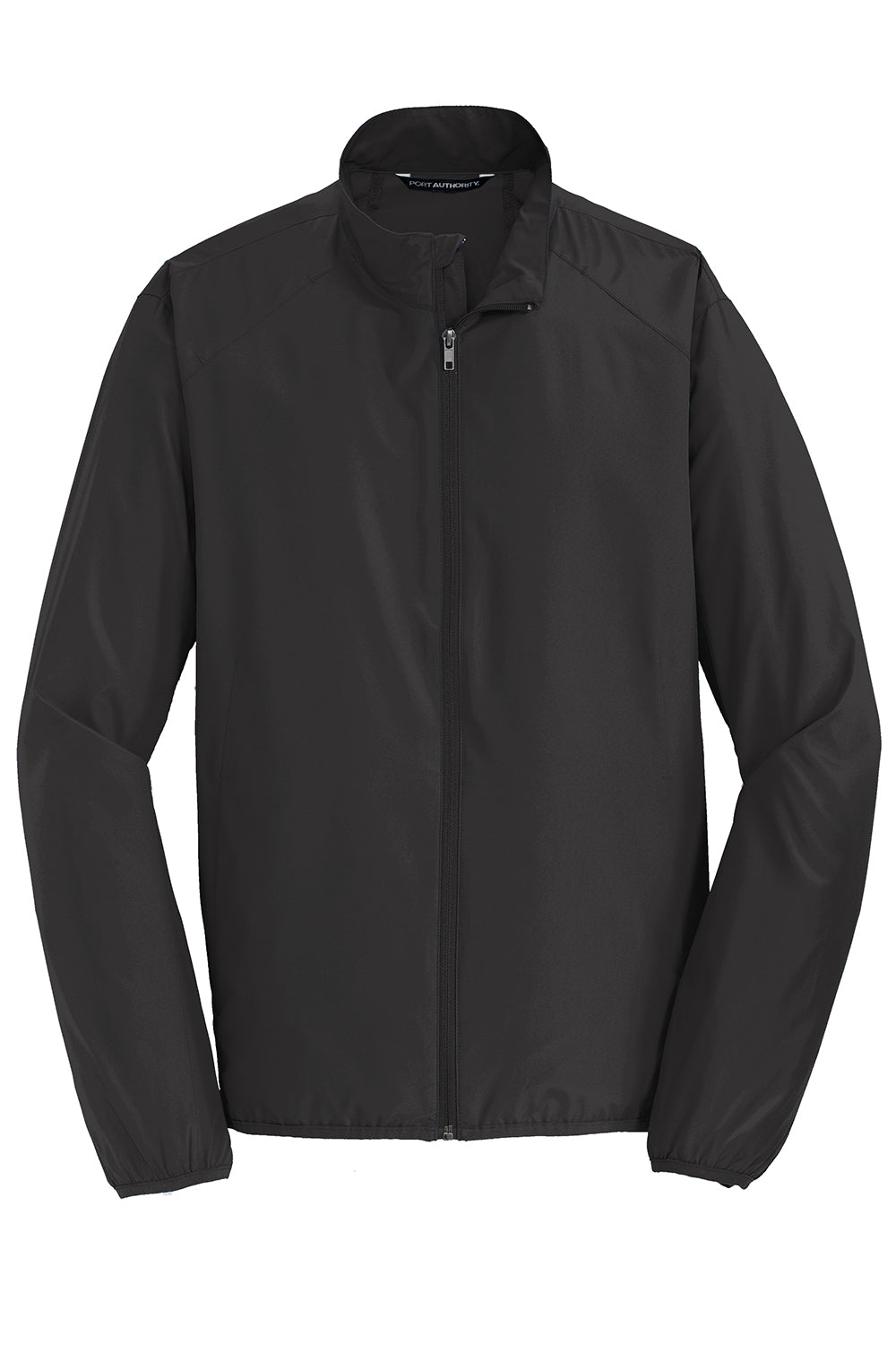 Port Authority J344 Mens Zephyr Wind & Water Resistant Full Zip Jacket Black Flat Front