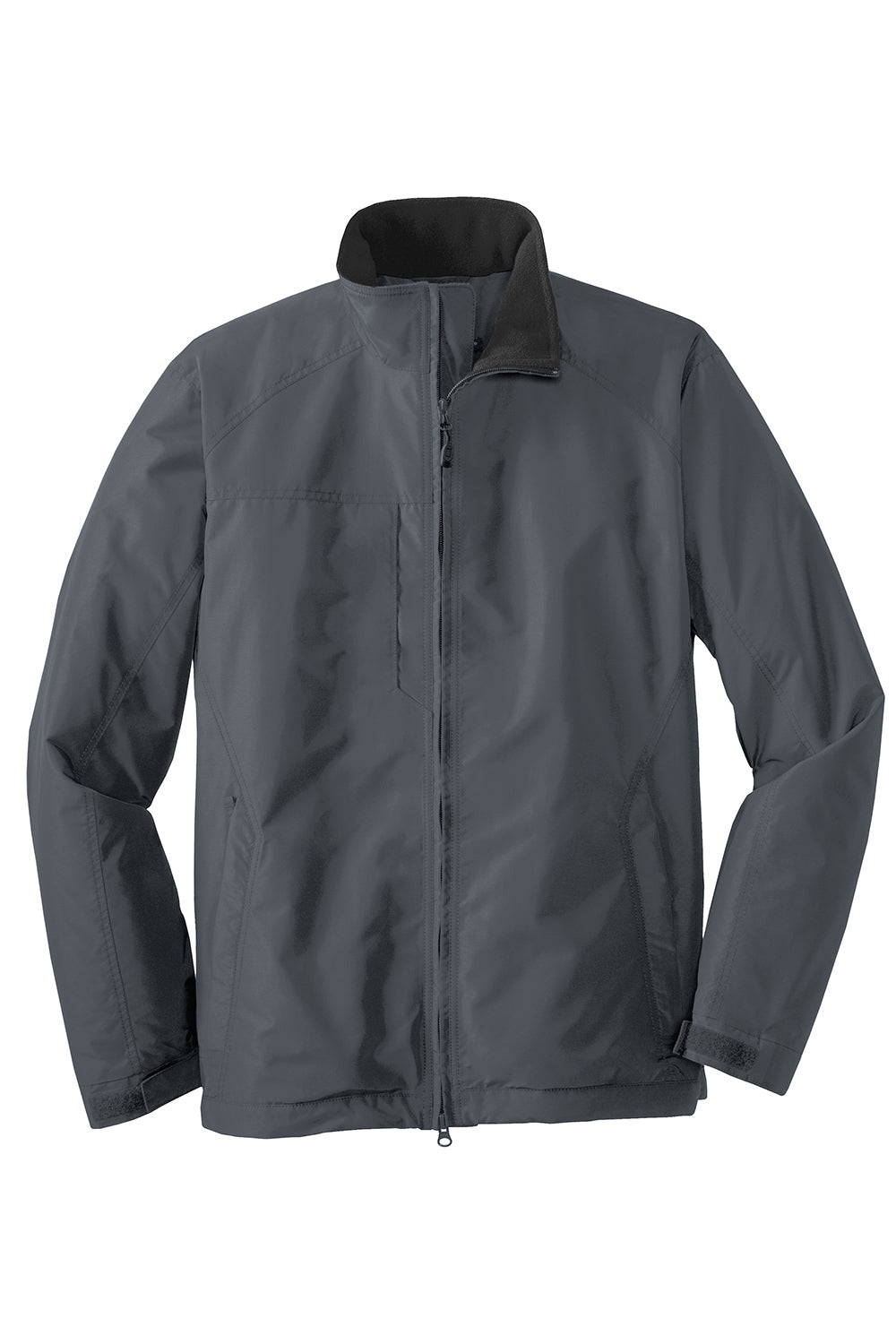 Port Authority J354 Mens Challenger II Wind & Water Resistant Full Zip Jacket Steel Grey/True Black Flat Front