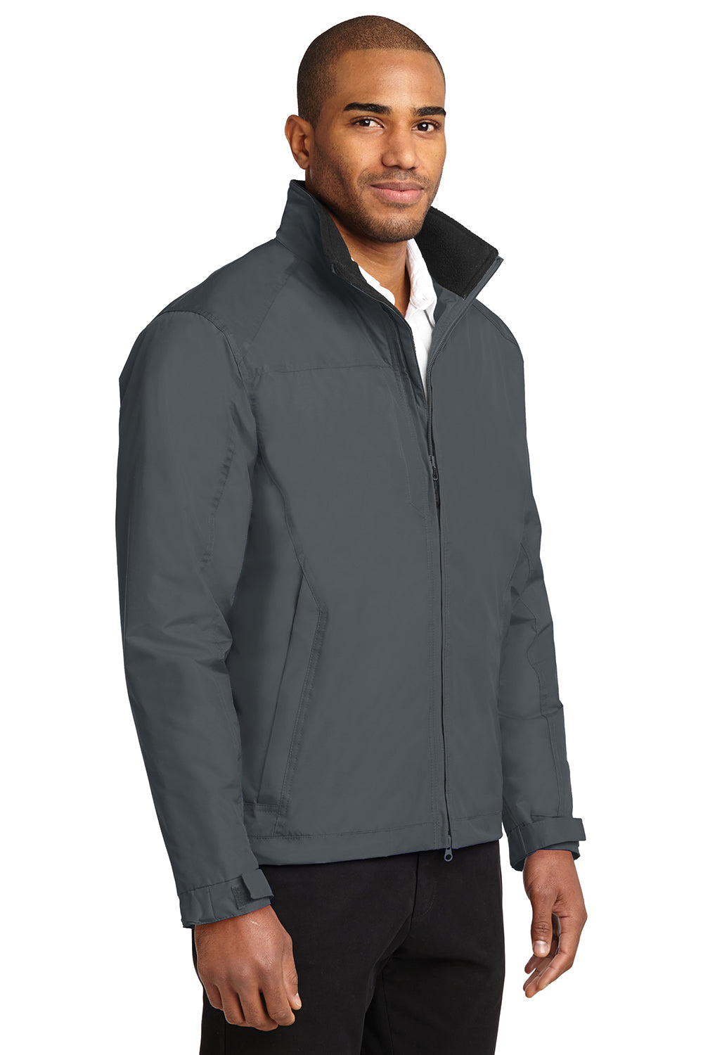 Port Authority J354 Mens Challenger II Wind & Water Resistant Full Zip Jacket Steel Grey/True Black Model 3q