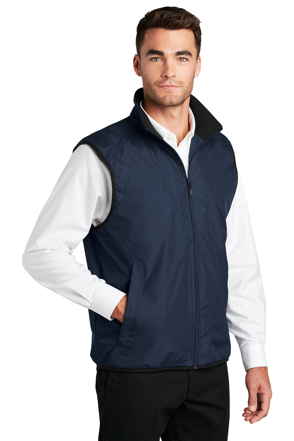 Port Authority J355 Mens Challenger Wind & Water Resistant Full Zip Vest Navy Blue Model 3q