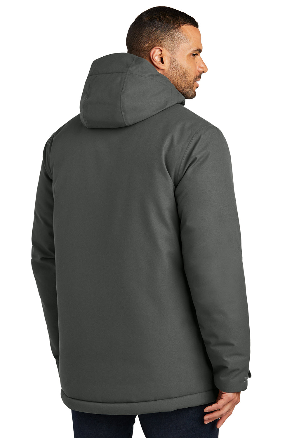 Port Authority J363 Mens Latitude Windproof & Waterproof Full Zip Hooded Parka Smoke Grey Model Back