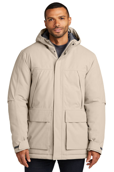 Port Authority J363 Mens Latitude Windproof & Waterproof Full Zip Hooded Parka Sahara Model Front