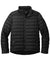 Port Authority J364 Mens Horizon Water Resistant Full Zip Puffy Jacket Deep Black Flat Front