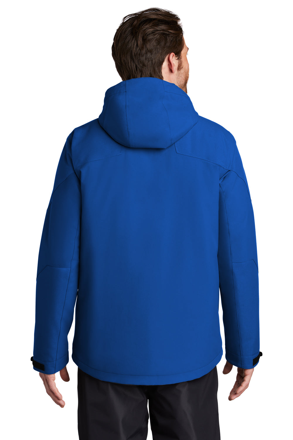 Port Authority J405 Mens Tech Windproof & Waterproof Full Zip Hooded Jacket Cobalt Blue Model Back