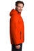 Port Authority J405 Mens Tech Windproof & Waterproof Full Zip Hooded Jacket Fire Orange Model Side