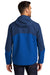 Port Authority J406 Mens Tech Wind & Water Resistant Full Zip Hooded Rain Jacket Estate Blue/Cobalt Blue Model Back