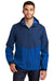 Port Authority J406 Mens Tech Wind & Water Resistant Full Zip Hooded Rain Jacket Estate Blue/Cobalt Blue Model Front