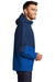 Port Authority J406 Mens Tech Wind & Water Resistant Full Zip Hooded Rain Jacket Estate Blue/Cobalt Blue Model Side