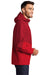 Port Authority J406 Mens Tech Wind & Water Resistant Full Zip Hooded Rain Jacket Sangria Red/True Red Model Side