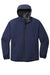 Port Authority J407 Mens Essential Waterproof Full Zip Hooded Rain Jacket True Navy Blue Flat Front