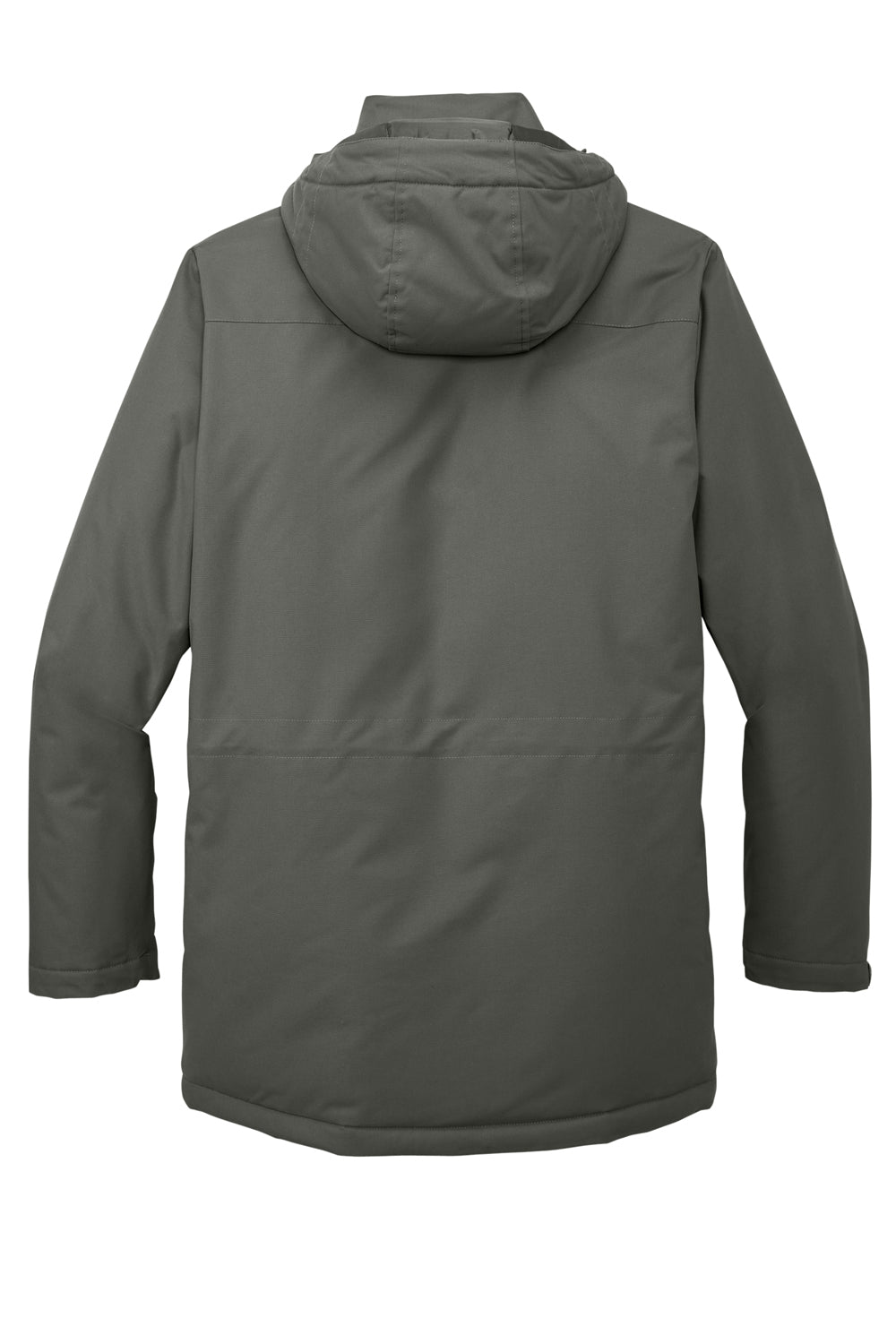 Port Authority J599 Mens Excursion Water Resistant Full Zip Hooded Parka Storm Grey Flat Back