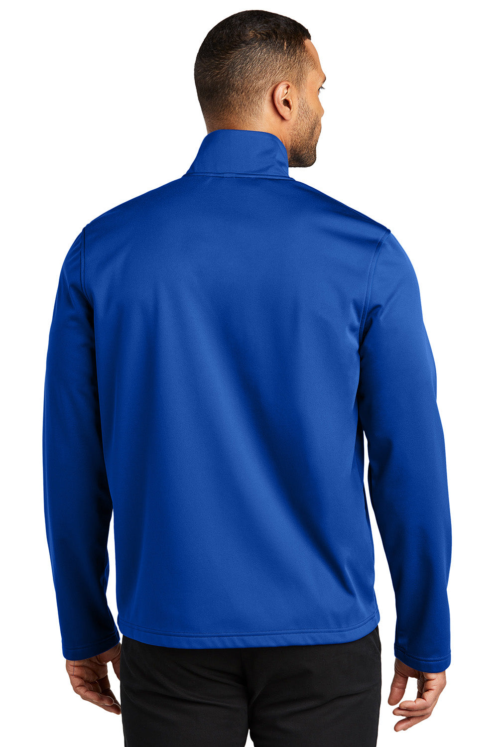 Port Authority J617 Mens Flexshell Full Zip Jacket True Royal Blue Model Back