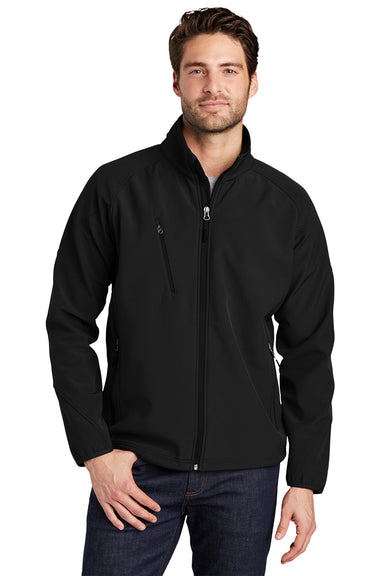 Port Authority J705/TLJ705 Mens Wind & Water Resistant Full Zip Jacket Black Model Front