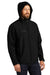 Port Authority J706 Mens Wind & Water Resistant Full Zip Hooded Jacket Black/Engine Red Model 3q