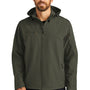 Port Authority Mens Wind & Water Resistant Full Zip Hooded Jacket - Mineral Green/Soft Orange