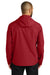 Port Authority J714 Mens C-FREE Full Zip Hooded Rain Jacket Rich Red Model Back