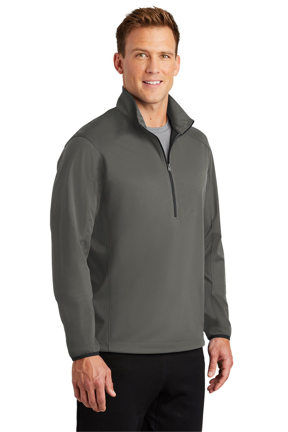 Port Authority J716 Mens Active Wind & Water Resistant 1/4 Zip Jacket Steel Grey Model 3q