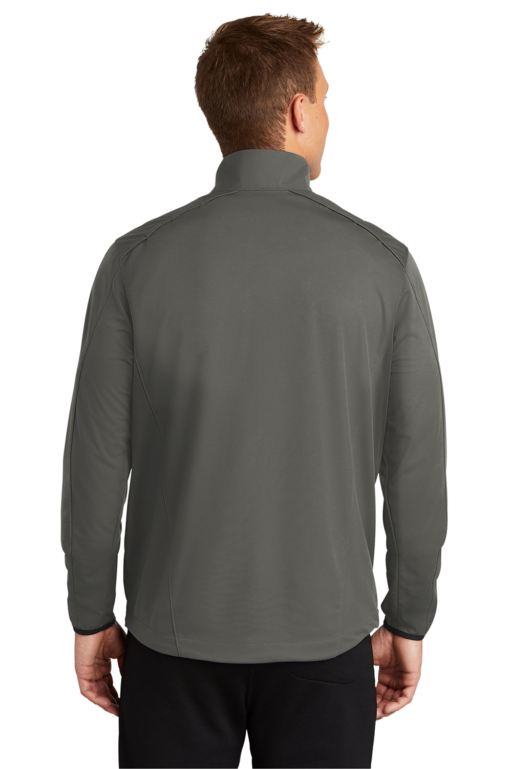 Port Authority J716 Mens Active Wind & Water Resistant 1/4 Zip Jacket Steel Grey Model Back