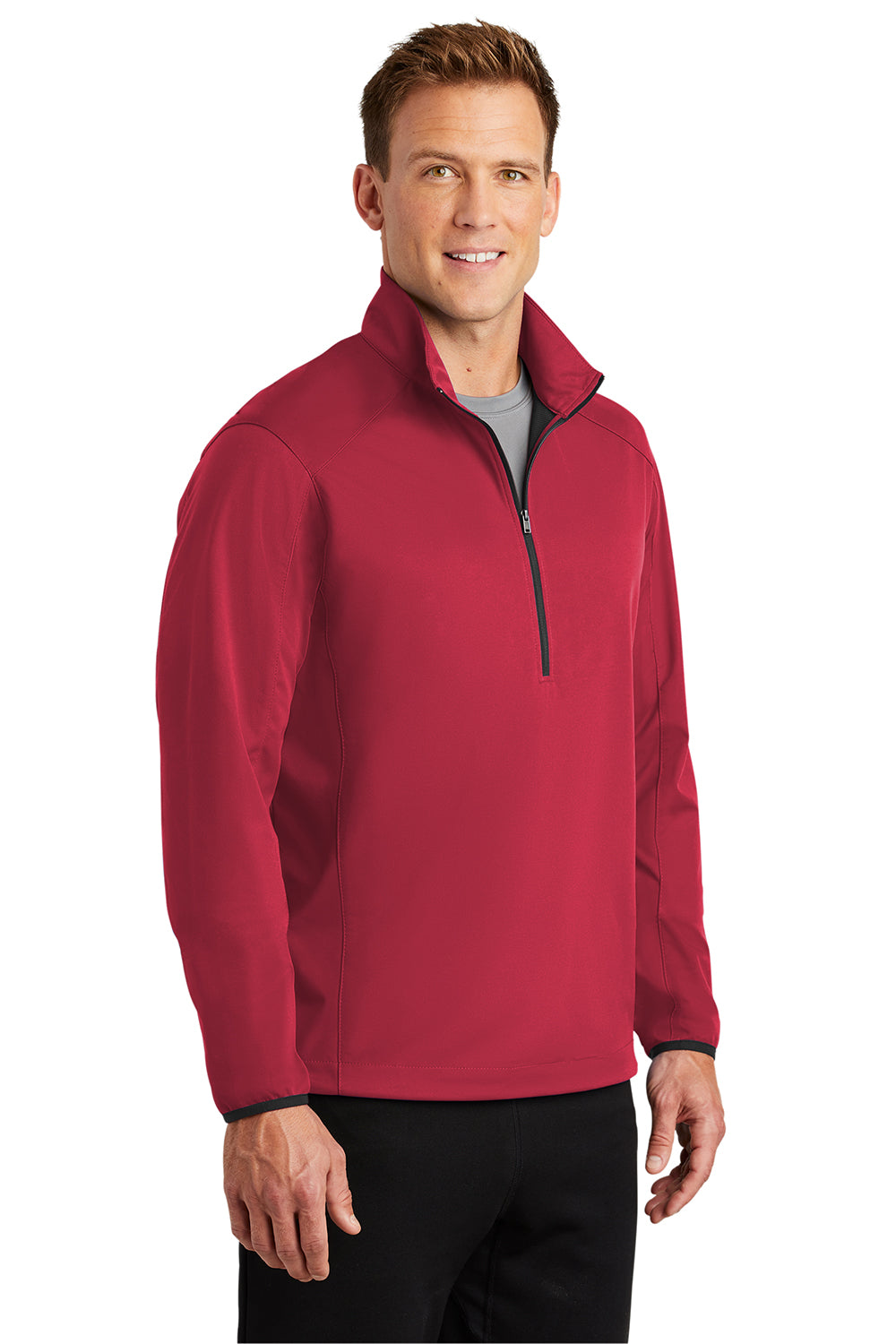 Port Authority J716 Mens Active Wind & Water Resistant 1/4 Zip Jacket Rich Red Model 3q