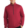 Port Authority Mens Active Wind & Water Resistant 1/4 Zip Jacket - Rich Red - Closeout