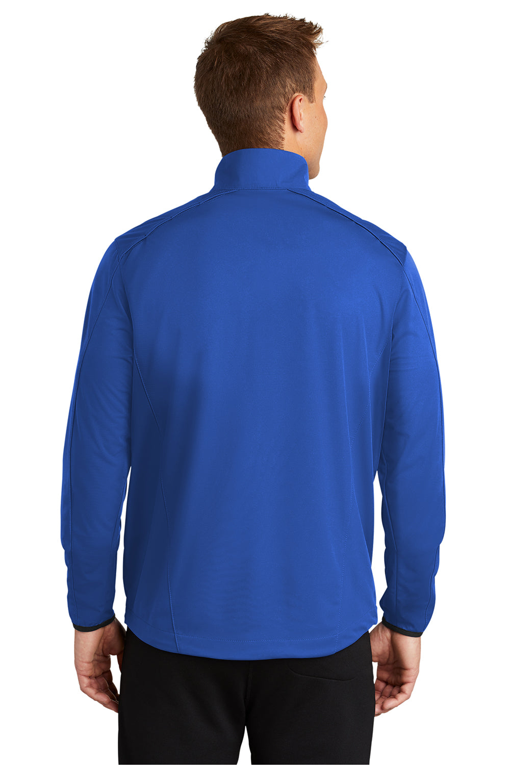 Port Authority J716 Mens Active Wind & Water Resistant 1/4 Zip Jacket True Royal Blue Model Back