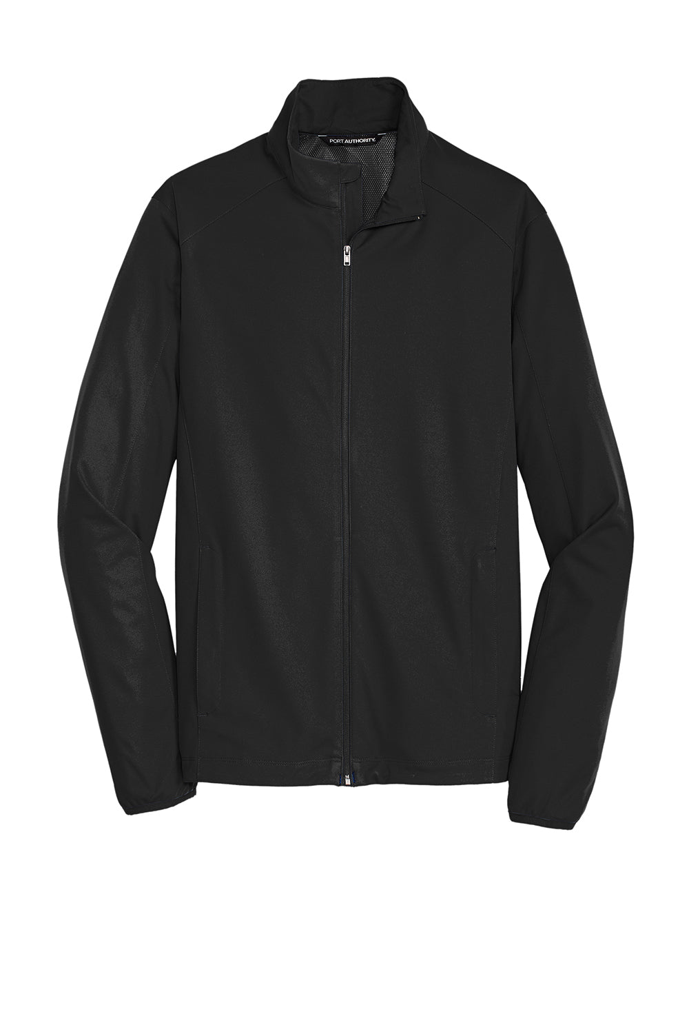 Port Authority J717 Mens Active Wind & Water Resistant Full Zip Jacket Deep Black Flat Front