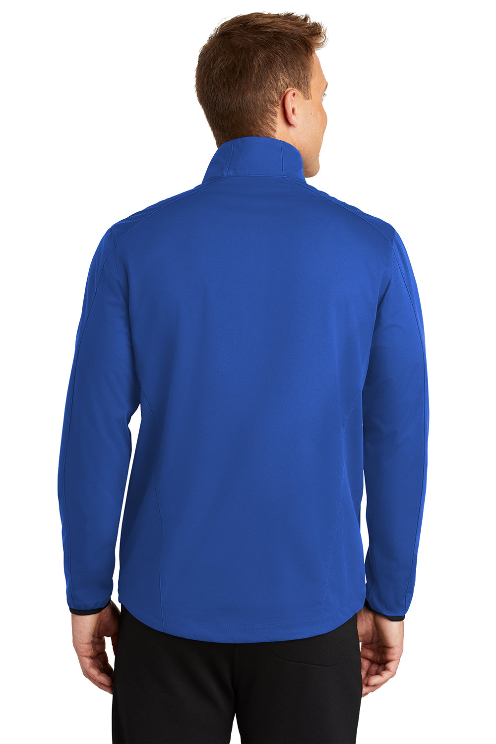 Port Authority J717 Mens Active Wind & Water Resistant Full Zip Jacket True Royal Blue Model Back