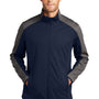 Port Authority Mens Active Wind & Water Resistant Full Zip Jacket - Dress Navy Blue/Steel Grey