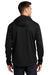 Port Authority J719 Mens Active Wind & Water Resistant Full Zip Hooded Jacket Deep Black Model Back