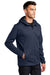 Port Authority J719 Mens Active Wind & Water Resistant Full Zip Hooded Jacket Dress Navy Blue Model 3q