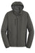 Port Authority J719 Mens Active Wind & Water Resistant Full Zip Hooded Jacket Steel Grey/Deep Black Flat Front